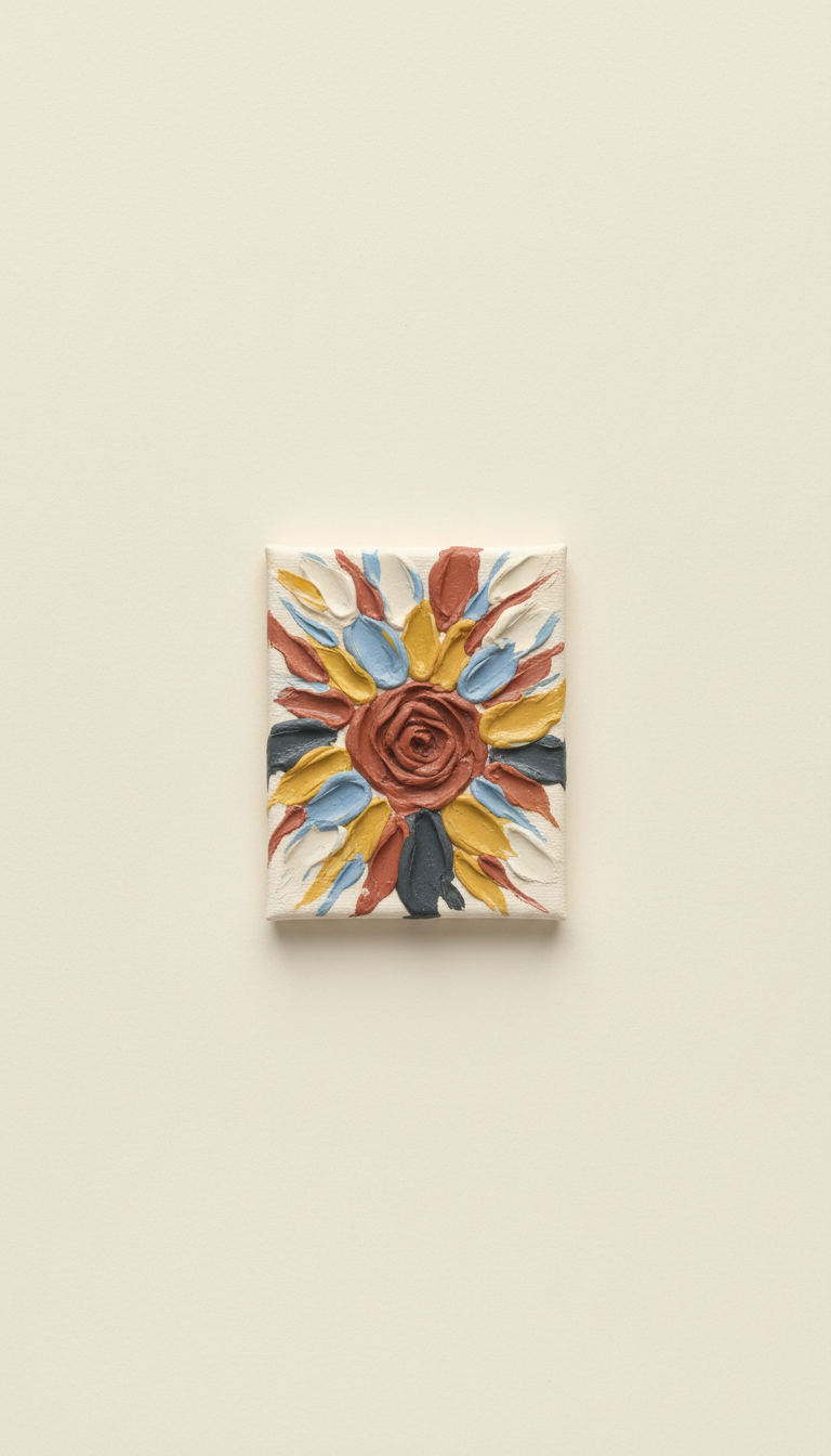 Original Mini Painting – Clay Rose Burst